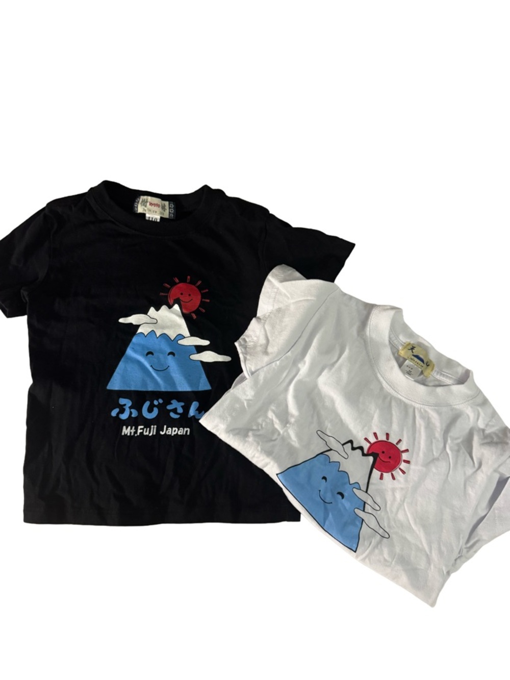Mt. Fuji Smiley Graphic Kids Tee - Black and white /2 for $12